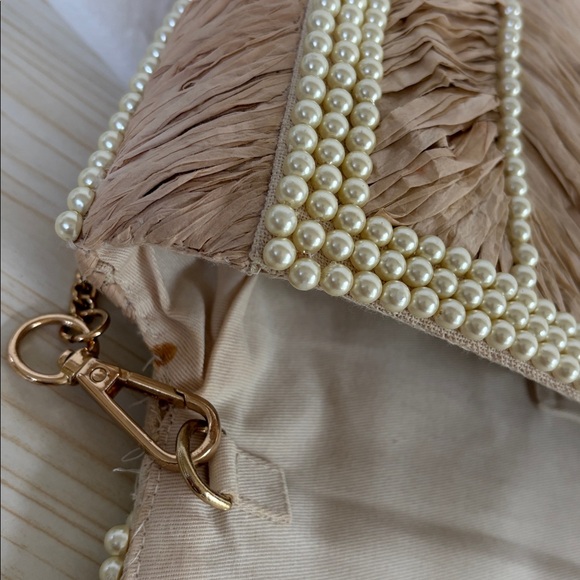Anthropologie Rafia- Pearl Embellished Clutch - Picture 7 of 8